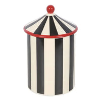 Black Striped Ceramic Storage Jar