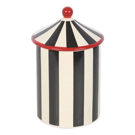 Black Striped Ceramic Storage Jar