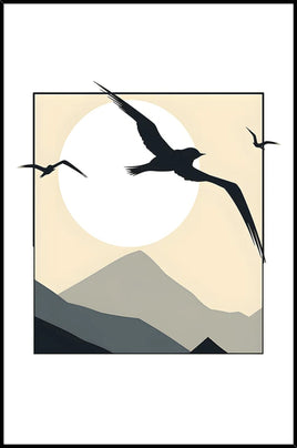 Birds Glass Print In Frame