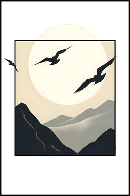 Birds Glass Print In Frame