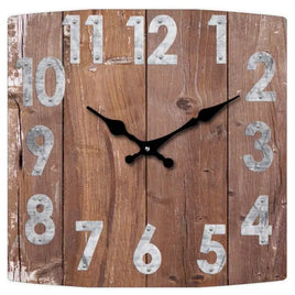 Wood Print Glass Clock