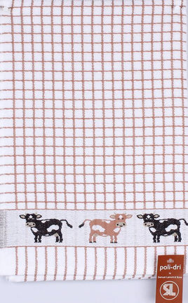 Samuel Lamont Poli Dri Brown Cow tea towel