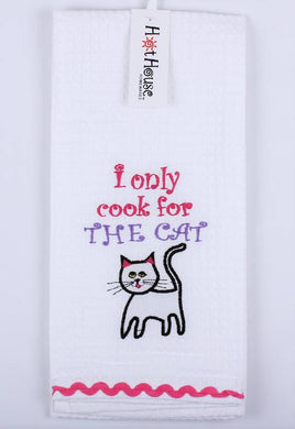 Tea towel "I only cook for the cat