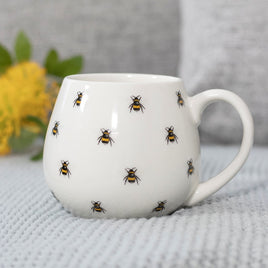 Bee print rounded mug