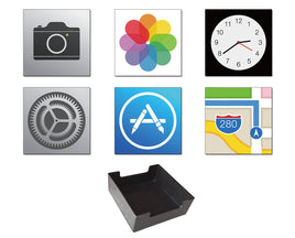 APP COASTERS SQUARE GLASS (S/6)